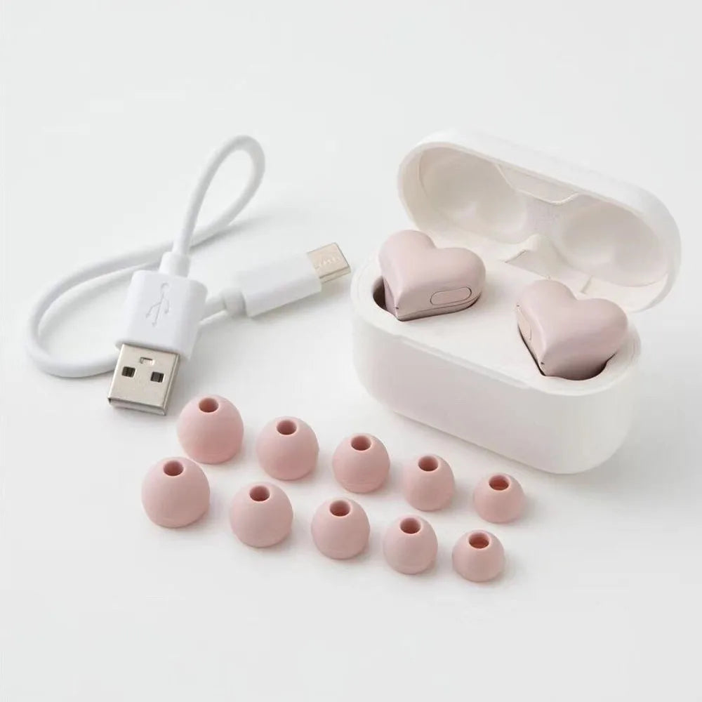 Wireless Bluetooth Heart Shaped Earphones 