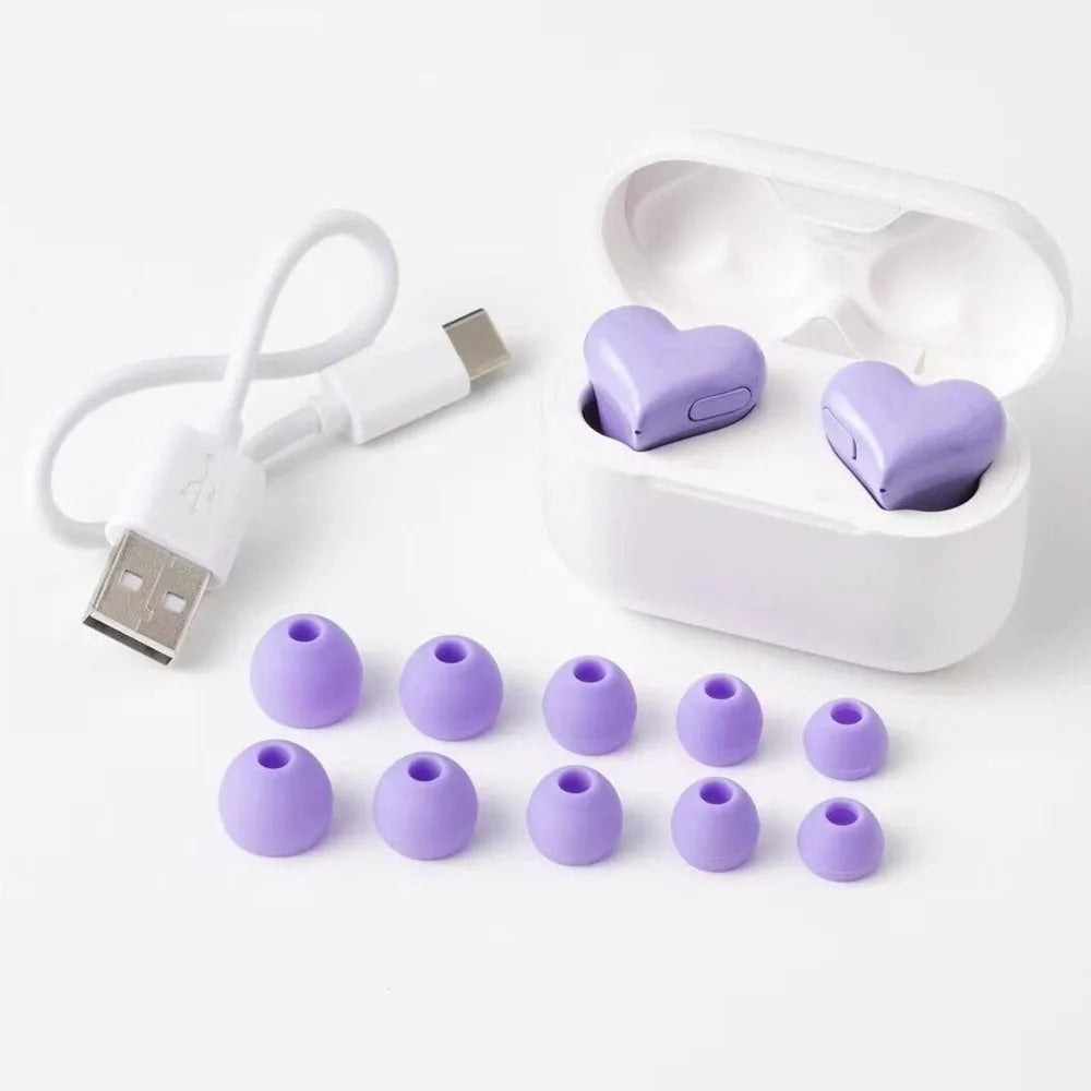 Wireless Bluetooth Heart Shaped Earphones 